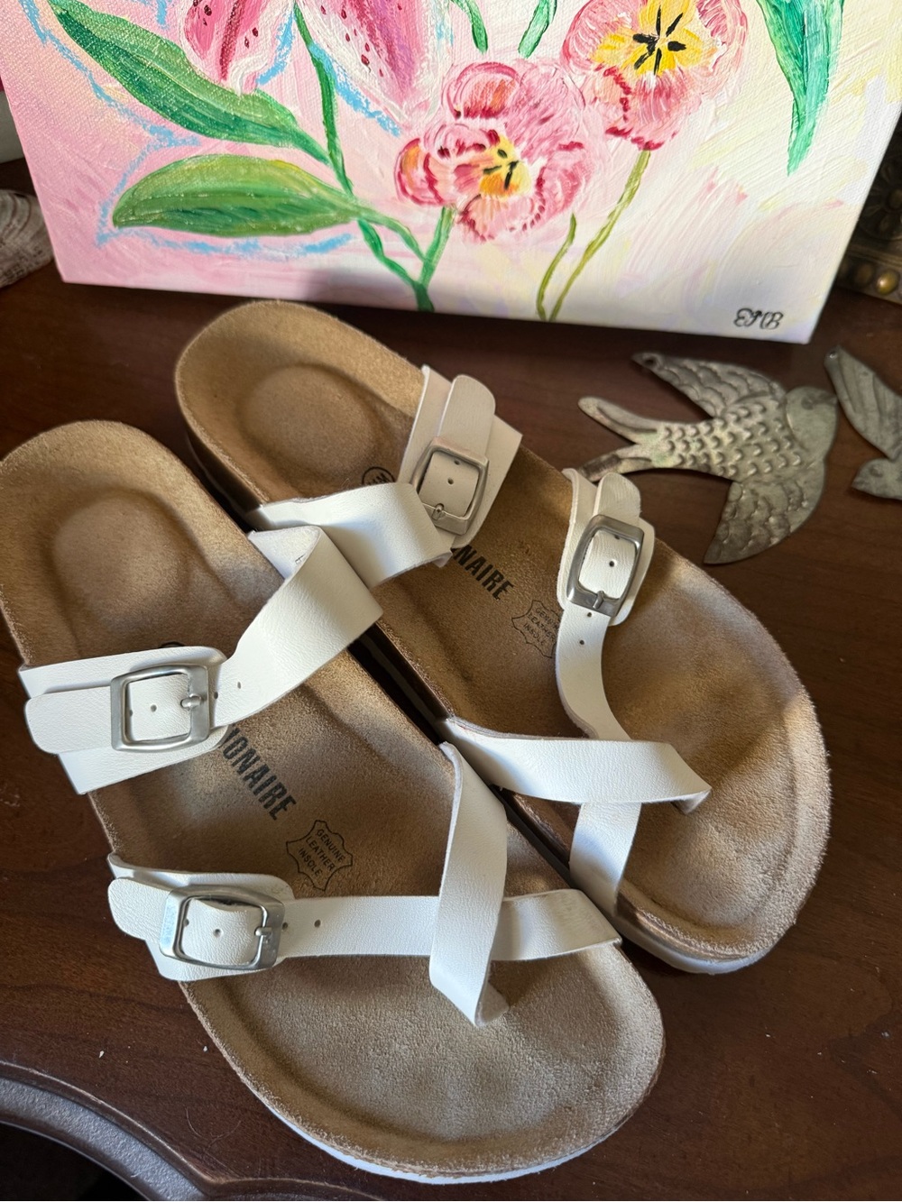 Genuine leather - footbed supported sandles